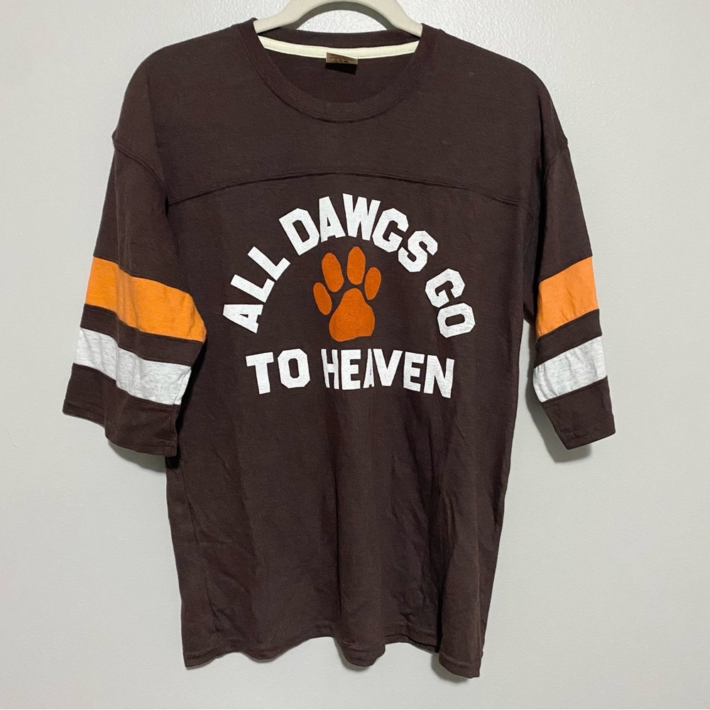 Homage all dawgs go to heaven Cleveland Browns quarter sleeve tee tshirt